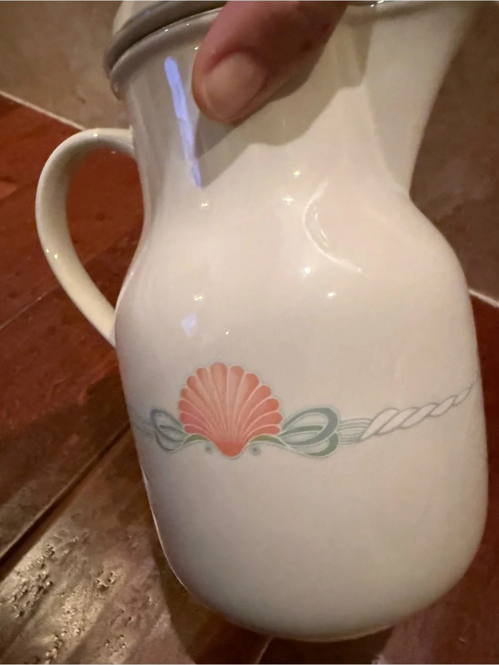 Vintage Villeroy & Boch AMALFI Mini COFFEE POT Peach Shells Luxembourg